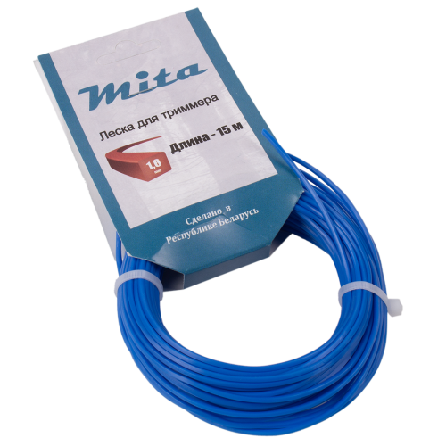 Леска для триммера MITA сечение квадрат диаметр 1,6 катушка 15 м