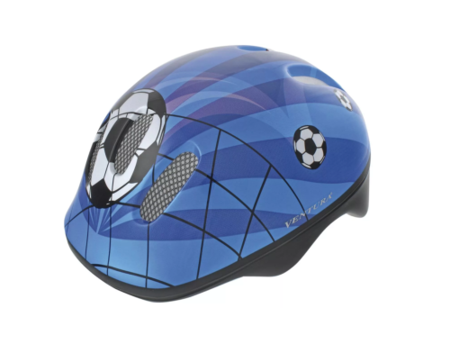 Шлем детский/подростк. 5-731007 с сеточкой 6 отв. 52-56см SOCCER/сине-бело-черн. (10) VENTURA 