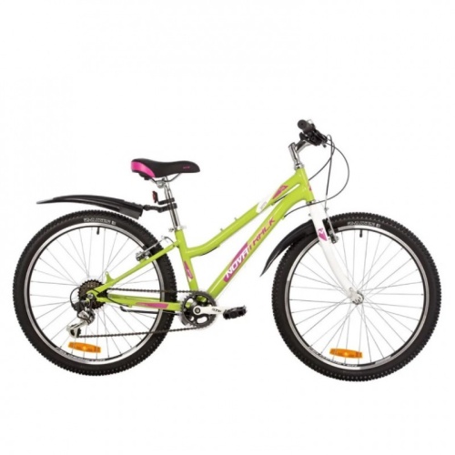 Велосипед NOVATRACK 24" JENNY сталь 12'', салатовый, 6 скор. TY21/TS-38/SG-6S, V-brake