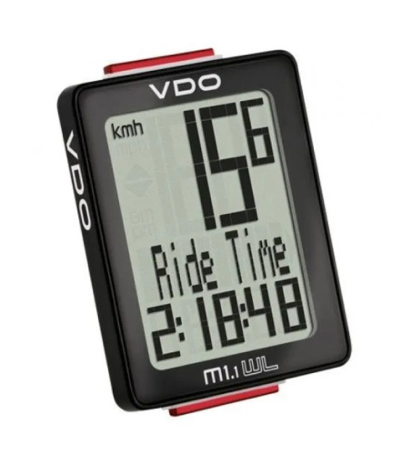 Велокомпьютер VDO M1.1WL, 4-30015, 5 ф-ций беспр. 3-строчный дисплей черно-белый (Германия)