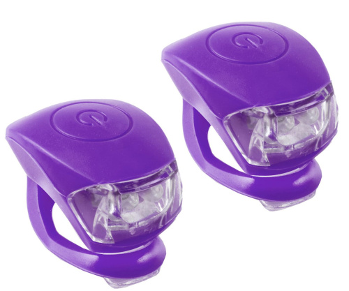 Комплект фонарей M-WAVE COBRA IV, 5-220639, перед. 2д/3ф+зад.2д/3ф 24г с батар. фиолетовый корпус