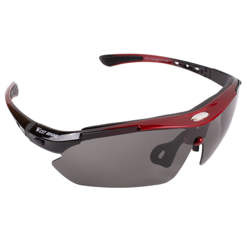 Велосипедные очки солнезащ. со сменными линзами+чехол, материал линзы-поликарбонат, West biking