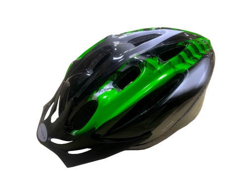 Шлем 5-731037 с сеточкой 11отв. 58-62см черно-бело-зеленый M-WAVE ACTIVE