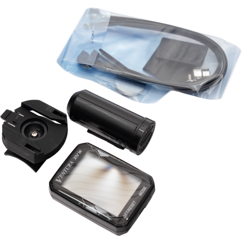 Велокомпьютер VENTURA XIV W БЕСПРОВОДНОЙ 14 ф-ций 3-х стр. диспл, влагоз. столик с рег. угла накл