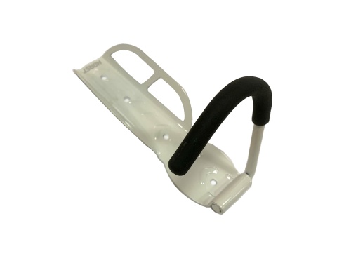 Держатель вело 00-170304 настенный торцевой "ВЕРТИКАЛЬНЫЙ" антицарап. покрытие на крюке, сталь БЕЛЫЙ H09 HORST