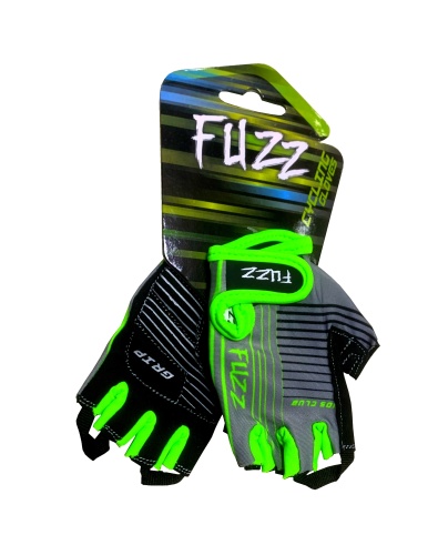 Перчатки 08-202001 детские лайкра RACE LINE серо-неоновый зеленый, р-р 4/S (для 2-4 лет), GRIP GEL, 