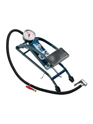 Насос ножной стальной SKS Picco, 0-10060, AV головка + переходник FV, синий