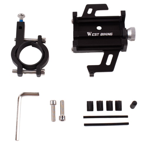 Держатель для телефона West Biking, алюм сплав, силикон, крепление на руль, для телефонов 3,5-7,2 дюйма