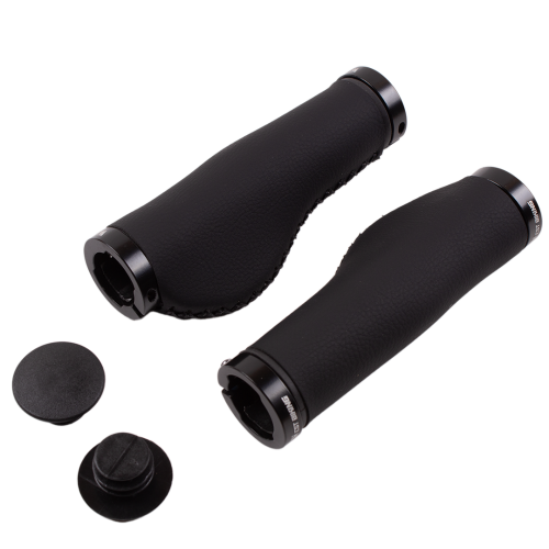 Грипсы велосипедные эргономичные, противоскользящие, кожа+алюм, 135мм, West Biking