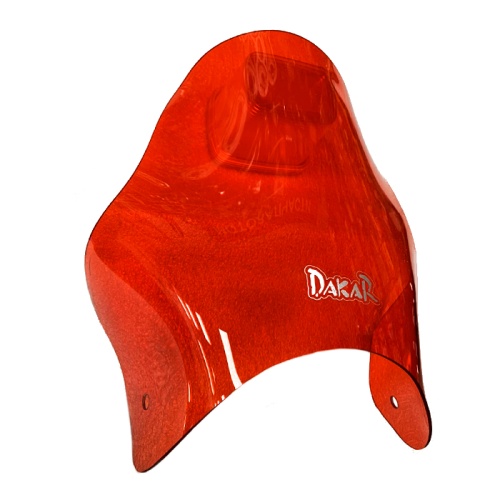 Щиток ветровой "Dakar" (КРАСНЫЙ) оргстекло, круг.фара (креп. на фару)