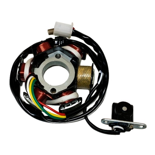 Статор генератора 152QMI,157QMJ (5+1 обмотка, фишка 3 конт.+2 пров.); GY6-125, 150сс