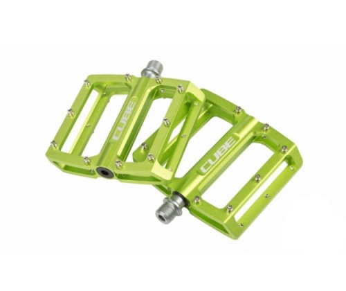 Педали CUBE ALL MOUNTAIN, фрезер. алюм. пром. подш. зеленые , код 14161