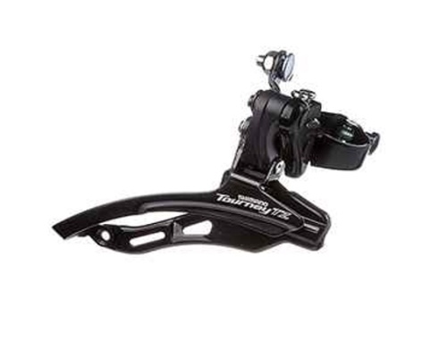 Переключатель передний Shimano FD-TZ500-DS6,  3X6-7зв, нижн. хом, верх.тяга, 31.8MM