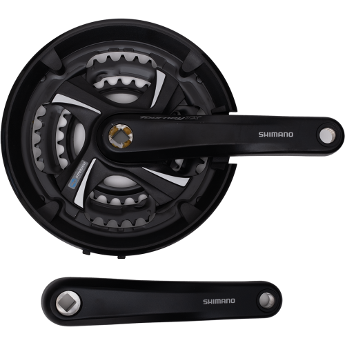 Шатуны Shimano Tourney, 48/38/28, 175мм, AFCTX801E888CL, 2-3189, 6-8ск. с защ. черн