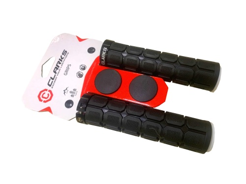 Ручки .CLO219 на руль 3-190 резиновые 130мм с 1 фиксат. черные анодир. CLARKS