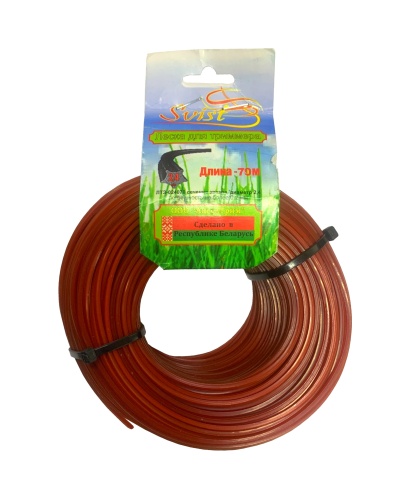 Леска для триммера сечение звезда диаметр 2,4 бобина 70 м., ЛТЗ-024070 SVIST