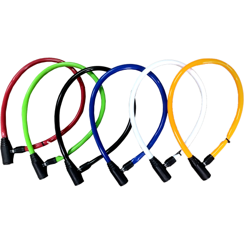 Замок тросовый с ключом 8х600мм, цвета в ассорт. 5-230080