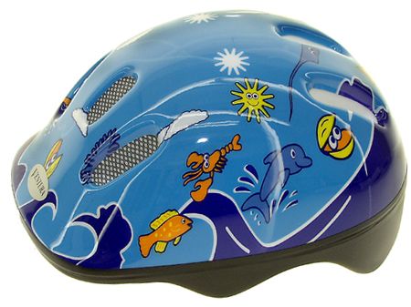 Шлем детский/подростк. 5-731000 с сеточкой 6 отв. 52-56см SEA WORLD/голубой (10) VENTURA 