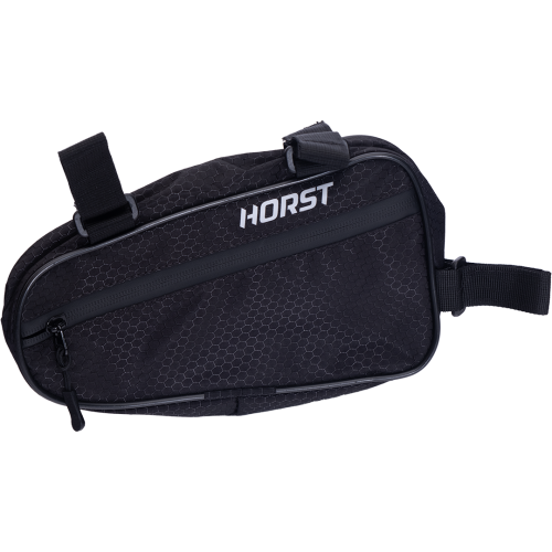 Подсумок 00-555005 подрамный, малый "S" треугольный 23,5х13,5х5см, 3 липучки, водоотталк., молния влагозащит, с сетчатым внеш. карманом, черный HORST