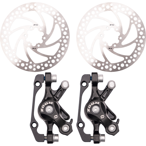 Комплект механических дисковых тормозов (2 диска 160мм+2 тормоза) ZOOM 