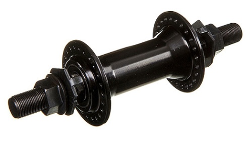 Втулка передняя STG B17F, алюм. 48отв. гайки, ось 14мм, промподшип., черная