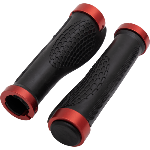 Грипсы анатомические Velo-Rai, чёрные, резиновые с алюминиевыми фиксирующими наконечниками (Lock on)