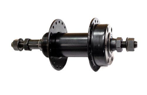 Втулка задняя FR-38R STEEL HUB, 3/8X14GX32H. ED FINISH, сталь 32отв, под трещотку, с гайкой, под диск