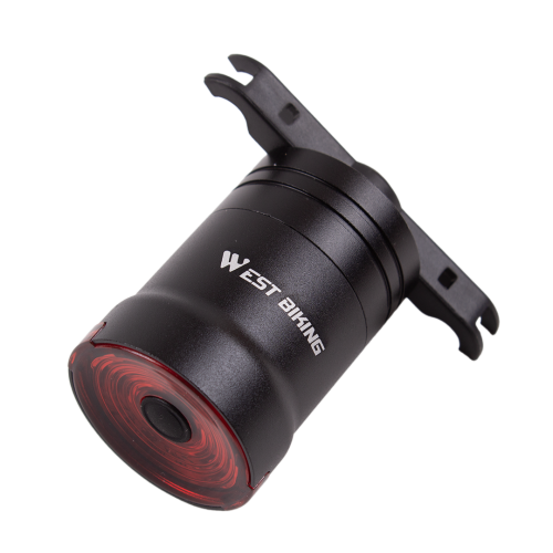Велофонарь задний West Biking с USB-подзарядкой и сенсором торможения, 6 режимов работы
