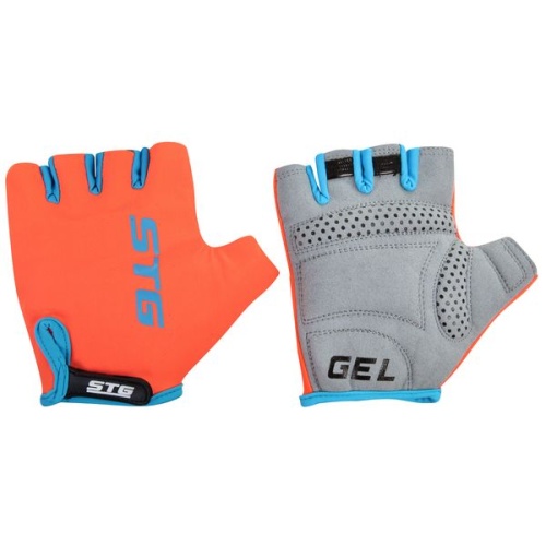 Перчатки STG, мод.AL-03-325 летние,оранжево-черные,на липучке,L