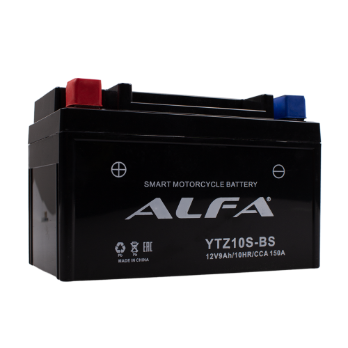 Аккумуляторная батарея марки ALFA YTZ10S-BS [EBZ10-4-2] 9Ah (150A 150*88*93)