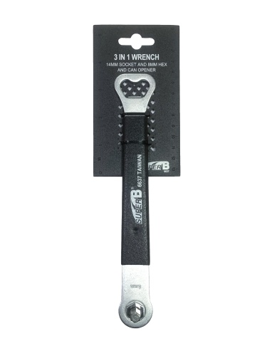 Ключ для шатунов Super B (шестигранник на 8мм, головка на 14мм, открывалка)