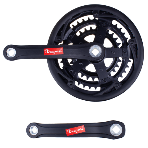 Шатуны Deepak 3зв. 28х38Тх48Т, 170мм, квадрат, стальные в пласт. оболочке, черные,  (упак=10компл.), цена за 1компл. - 22р., от упак=19,80р