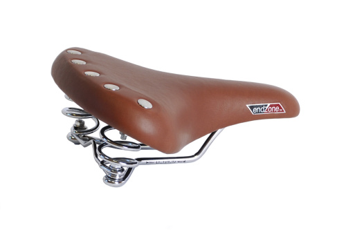 Седло VELO END ZONE VL-8114, 6-148114 комфорт "ретро" 268х221мм гелевое c пруж. корич