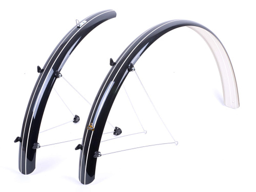 Крылья 8-16100530 металлопласт. AXP-60 Blk 27.5-29"х60мм, перед. 650мм, зад. 1190мм,  черные AUTHOR (Италия)