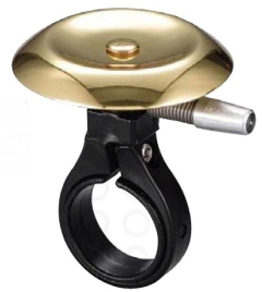 Звонок 6-635862 латунь мини D=41мм, сильный звук, "Space Design", пластик. крепление, золотистый NUVO