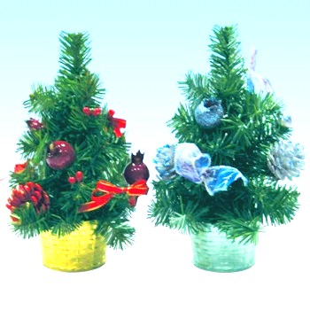 Елка декоративная с украшениями 20см Е70379