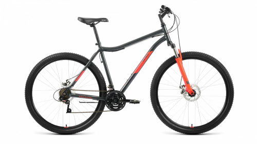Велосипед ALTAIR MTB HT 29 2.0 D (29" 21 ск. рост. 17") 2022, темно-серый/красный, RBK22AL29161