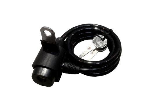 Замок 5-233775 вело 8х1500мм автом. с креплением черный (60)