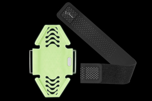 Держатель для смартфона 07-185024 силикон. НА РУКУ (размер L) универс.4.0'-6.7' RUN TIE люминисцент. зеленый BONE