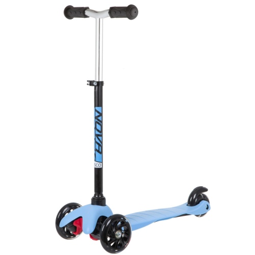 Самокат-кикборд Novatrack Disco-kids Basic, детский, свет.колеса PU пер.120*24  задн.76*24мм,  эргон