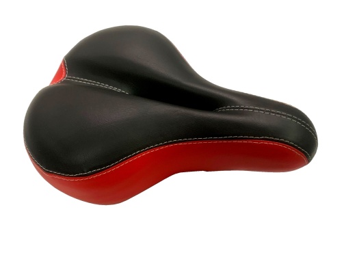 Седло HORST, 00-171702 комфорт 250х210мм с вентил. с замком, эластомер. черно-красное