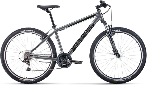 Велосипед FORWARD APACHE 27,5 1.0 CLASSIC (27,5" 21 ск. рост. 15") 2022, серый/черный, RBK22FW27917