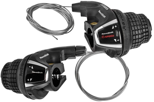 Шифтеры Shimano Tourney, ESLRS35P6A, 2-3135, 3х6ск. тросы + руб. инд. уп.