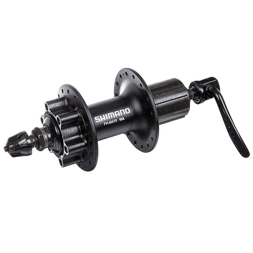 Втулка задняя Shimano FH-M475L, алюм. 32отв. под кассету 8-10ск, с эксц., под диск, QR, черная