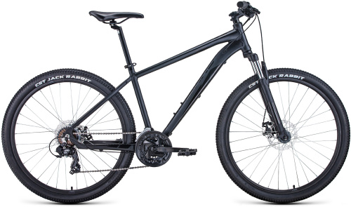 Велосипед FORWARD APACHE 27,5 2.0 disc (27,5" 21 ск. рост 15") 2020-2021, черный матовый/черный, RBK