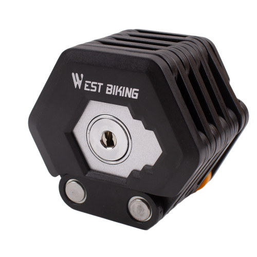 Противоугонный цепной велосипедный замок West Biking 78см, 4-значный кодовый, сталь