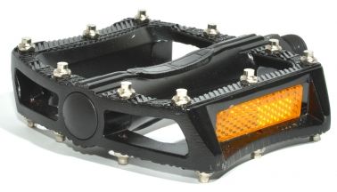 Педали 8-34200021 алюм. BMX APD-F11-Alu литые широкие смен. шипы с отраж. черные AUTHOR