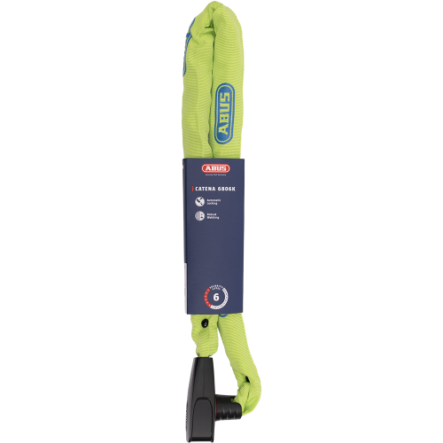 Замок цепной с ключом 6х850мм ABUS NEON 6806K GN (square Chain) класс защиты 6/15 850гр зеленый, 05-0090290