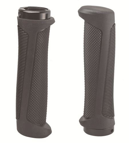 Ручки 00-170448 на руль H318 OneSideLock 138мм резиновые с 1 фикс. эргономичные с торцевыми элементами. черные
