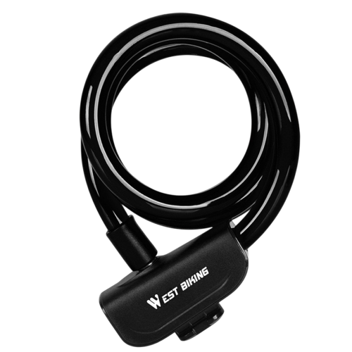 Противоугонный велосипедный замок, 12х1200мм, West Biking на ключе, сталь, цвет: черный